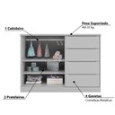 Ver imagem 3 de Cômoda Infantil Pérola com 4 Gavetas - Cinza