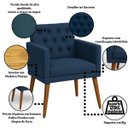 Ver imagem 3 de Kit Clássico 2 Poltronas Cadeira para Sala de Espera Resistente Recepção Pés de Madeira