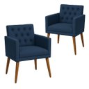 Ver imagem 1 de Kit Clássico 2 Poltronas Cadeira para Sala de Espera Resistente Recepção Pés de Madeira