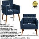 Ver imagem 2 de Kit Clássico 2 Poltronas Cadeira para Sala de Espera Resistente Recepção Pés de Madeira