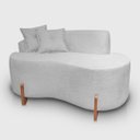 Ver imagem 3 de Kit Sofá Orgânico Feijão com Poltrona Pé de Madeira Bouclé Minimalista