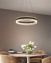 Ver imagem 3 de Pendente 1 Anel Preto Cristal Acrílico 50cm Led 45w 3000k Bivolt 14586-pl