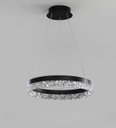 Ver imagem 2 de Pendente 1 Anel Preto Cristal Acrílico 50cm Led 45w 3000k Bivolt 14586-pl