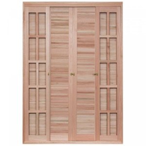 Porta de Madeira Balção de Correr 213x150cm com Batente 14cm EWK 472 Rondosul 