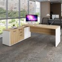 Ver imagem 1 de Mesa Dinâmica 1,50m C/ Armário e Cx de Tomadas Pés Painel F5