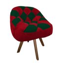 Ver imagem 2 de Poltrona Paloma Escritório Sala Giratória Madeira Suede Vermelho e Suede Verde - Dominic Decor