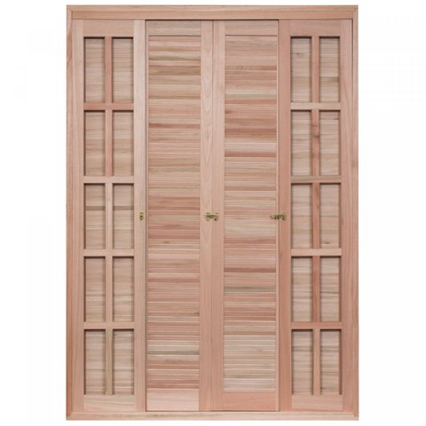 Porta de Madeira Balção de Correr 213x200cm com Batente 14cm Ewk 472 Rondosul