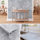 Ver imagem 2 de Kit 10 Metros de Papel de Parede Lavavel Marmore Cinza Oceano