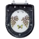 Ver imagem 1 de Assento Sanitário Tampa de Vaso Vogue Plus Preto Decorado com Borboleta - Borboleta Verde