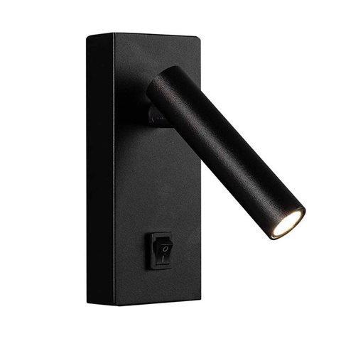 Arandela Parede Cabeceira Spot Led Interruptor Preto Bet53