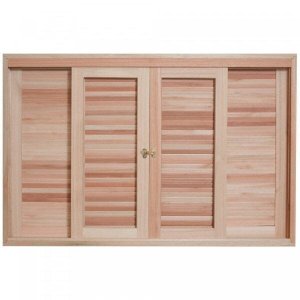 Janela de Madeira Veneziana de Correr 100x150cm Com Caixilho 14cm  EWK 362 Rondosul 
