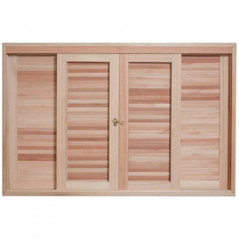 Janela de Madeira Veneziana de Correr 100x150cm com Caixilho 14cm Ewk 362 Rondosul