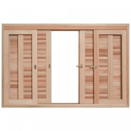 Janela de Madeira Veneziana de Correr 100x150cm Com Caixilho 14cm  EWK 362 Rondosul  - 2