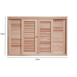 Janela de Madeira Veneziana de Correr 100x150cm Com Caixilho 14cm  EWK 362 Rondosul  - 5