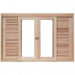 Janela de Madeira Veneziana de Correr 100x150cm Com Caixilho 14cm  EWK 362 Rondosul  - 3