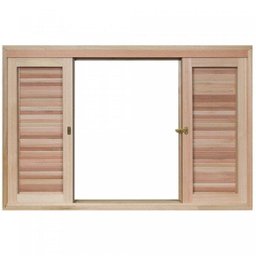 Janela de Madeira Veneziana de Correr 100x150cm Com Caixilho 14cm  EWK 362 Rondosul  - 4