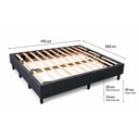 Ver imagem 2 de Cama Box Casal 193 x 203 cm, 100% Madeira, Tecido Blindado com Veludo Cinza Escuro