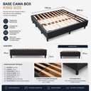 Ver imagem 3 de Cama Box King Size 193 x 203 cm, 100% Madeira, Tecido Blindado com Veludo Cinza Escuro
