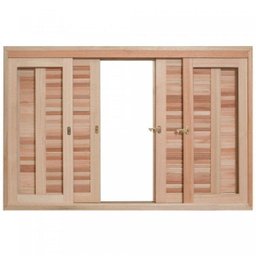 Janela de Madeira Veneziana de Correr 100x200cm Com Caixilho 14cm  EWK 362 Rondosul  - 3