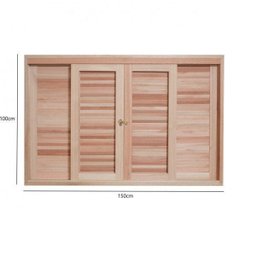 Janela de Madeira Veneziana de Correr 100x200cm Com Caixilho 14cm  EWK 362 Rondosul  - 5
