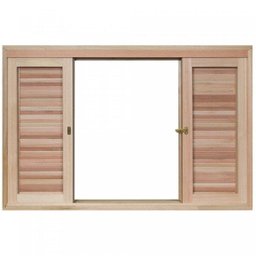 Janela de Madeira Veneziana de Correr 100x200cm Com Caixilho 14cm  EWK 362 Rondosul  - 4