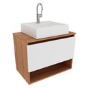 Ver imagem 1 de Gabinete Com Cuba Para Banheiro Bn3600x06 Amendoa Branco