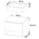 Ver imagem 5 de Gabinete Com Cuba Para Banheiro Bn3600x06 Amendoa Branco