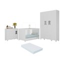 Ver imagem 2 de Quarto de Bebê Completo com Berço Americano 3 em 1 e Colchão Incluso Flor Multimóveis MP4929