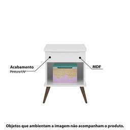 Mesa de Apoio Infantil Melinda com 1 Gaveta - Branco - 2