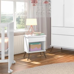 Mesa de Apoio Infantil Melinda com 1 Gaveta - Branco - 1