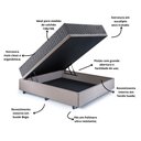 Ver imagem 6 de Base Box Baú Casal 138x188 Suede com Colchão Relax Fresh Molas Ensacadas