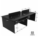Ver imagem 3 de Escrivaninha Mesa Escritório 8 Gavetas 4 Lugares 240cm Preto