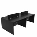 Ver imagem 6 de Escrivaninha Mesa Escritório 8 Gavetas 4 Lugares 240cm Preto