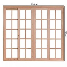 Porta de Madeira Balção de Correr 213x240cm com Batente 9,4cm Ewk 494 Rondosul - 3