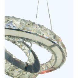 Lustre Cristal 2 Aneis 3 Cores de Luz em 1 - 5