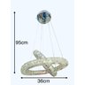 Lustre Cristal 2 Aneis 3 Cores de Luz em 1 - 4