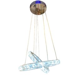 Lustre Cristal 2 Aneis 3 Cores de Luz em 1 - 1