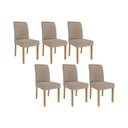 Ver imagem 1 de Kit 6 Cadeiras Sala Jantar Juliana 6 Un Madeirado/ Linho Bege - Cimol