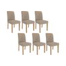 Kit 6 Cadeiras Sala Jantar Juliana 6 Un Madeirado/ Linho Bege - Cimol - 1
