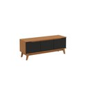Ver imagem 3 de Rack Kappesberg 3 Portas Branco/preto Fosco 136cm
