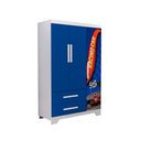 Ver imagem 2 de Guarda Roupa Infantil Azul Personagem Organizador 2 Portas para Quarto Criança Moderno MDF