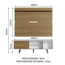 Ver imagem 4 de Rack Madesa Dubai e Painel para Tv até 65 Polegadas com Pés - Branco/rustic 9b5z