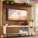 Ver imagem 1 de Rack Madesa Dubai e Painel para Tv até 65 Polegadas com Pés - Branco/rustic 9b5z