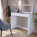 Ver imagem 1 de Penteadeira Organizadora, Mesa Escrivaninha Paris com Espelho e porta joias  - Branco