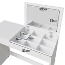 Ver imagem 3 de Penteadeira Organizadora, Mesa Escrivaninha Paris com Espelho e porta joias  - Branco