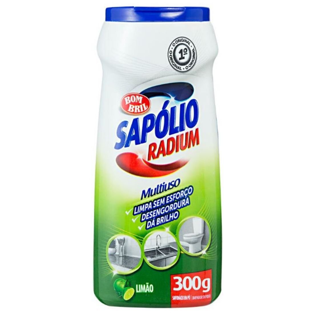 Kit com 03 Sapólio Limão Radium em Pó com Cloro Multiuso 300g BomBril - 2