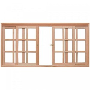 Janela de Madeira de Correr 100x150cm Com Caixilho 9,4cm  EWK 394 Rondosul 