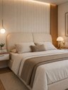 Ver imagem 1 de Painel Cabeceira de Cama Box Luna Casal 140X Veludo Bege:Veludo Bege