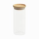 Ver imagem 1 de Pote de Vidro com Tampa de Bambu Oikos 800ml Hermético Redondo Empilhável