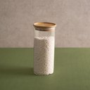 Ver imagem 3 de Pote de Vidro com Tampa de Bambu Oikos 800ml Hermético Redondo Empilhável